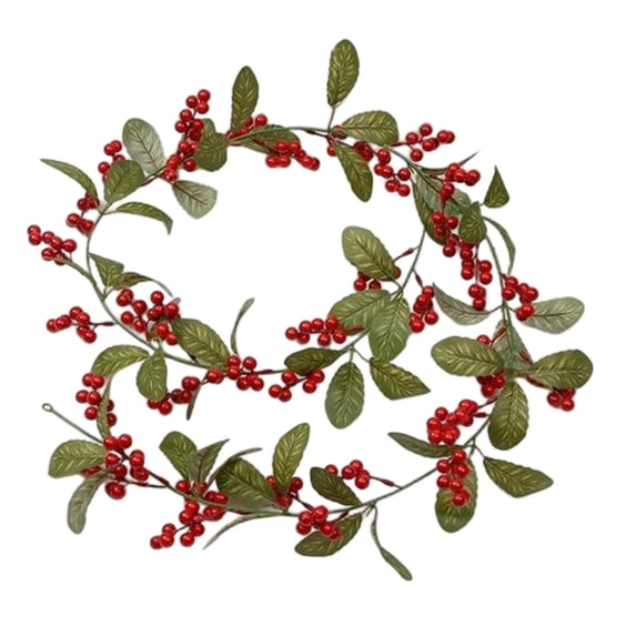 WWG Artificial Flower Garland, 180cm Stackable Christmas Garland, Realistic Silk Like Fabric with Green Leaves, Flexible Bendable Vine Garland for Mantels, Staircases, Tables, Home, Office