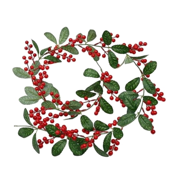 WWG Artificial Flower Garland, 180cm Stackable Christmas Garland, Realistic Silk Like Fabric with Green Leaves, Flexible Bendable Vine Garland for Mantels, Staircases, Tables, Home, Office