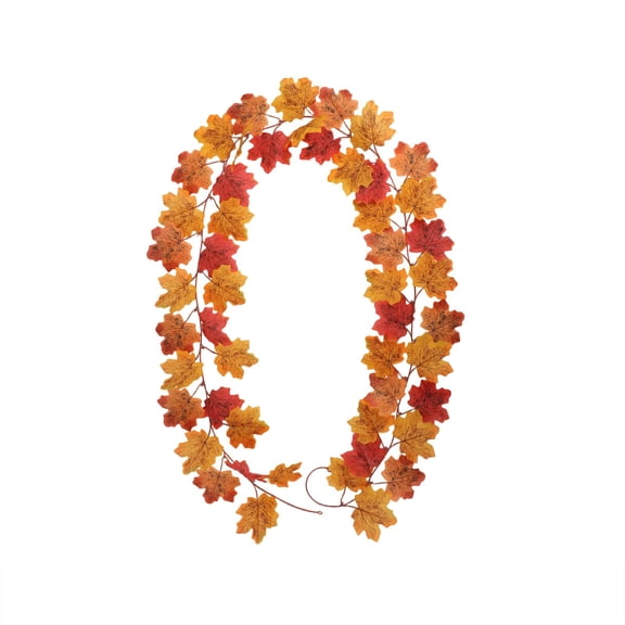 WWG Artificial Maple Leaf Garland, Fall Foliage Hanging Decoration, 78.74 Inch, Realistic Fabric Leaves, Flexible Bendable Vine, Reusable Waterproof, for Halloween Thanksgiving Party, Home