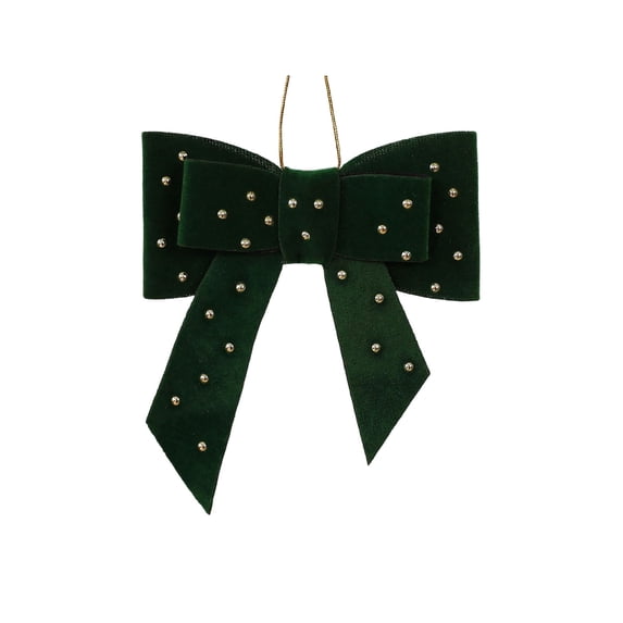 WWG Christmas Hanging Bow Ornament, Soft Fabric 3D Bow Decoration, Fade Resistant Classic Holiday Bow, Versatile for Christmas Tree Wreath Garland Gift Topper, Reusable Winter Party Home Decor