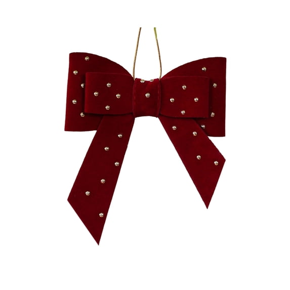 WWG Christmas Hanging Bow Ornament, Soft Fabric 3D Bow Decoration, Fade Resistant Classic Holiday Bow, Versatile for Christmas Tree Wreath Garland Gift Topper, Reusable Winter Party Home Decor