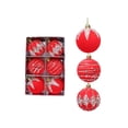 thumbnail image 1 of WWG Christmas Tree Ornaments Set, Flock Christmas Balls Decorations, 6Pcs Christmas Tree Hanging Ornaments with Caps and Rope, for Christmas Tree Holiday Decor, Indoor Christmas Decorations, 1 of 9