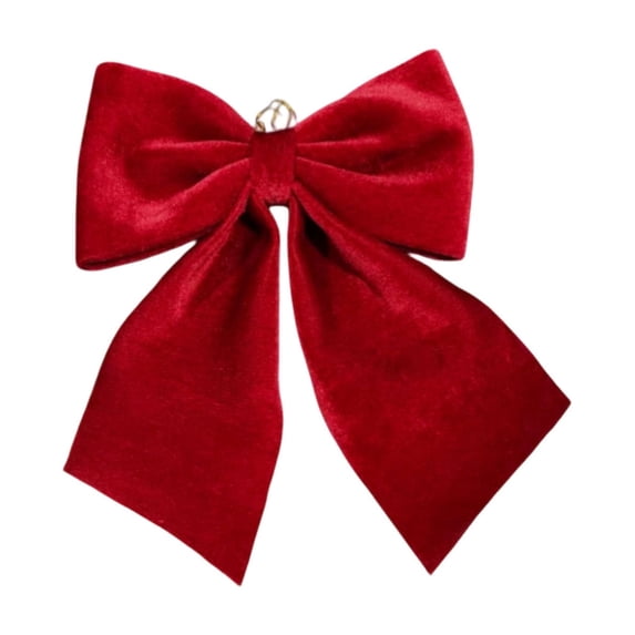 WWG Christmas Velvet Bow Ornament, Hanging Bow Decoration with Loop, Three Dimensional Structured Shape, Wrinkle Resistant, Reusable, for Christmas Tree, Wreath, Garland, Entryway, Window, Fireplace