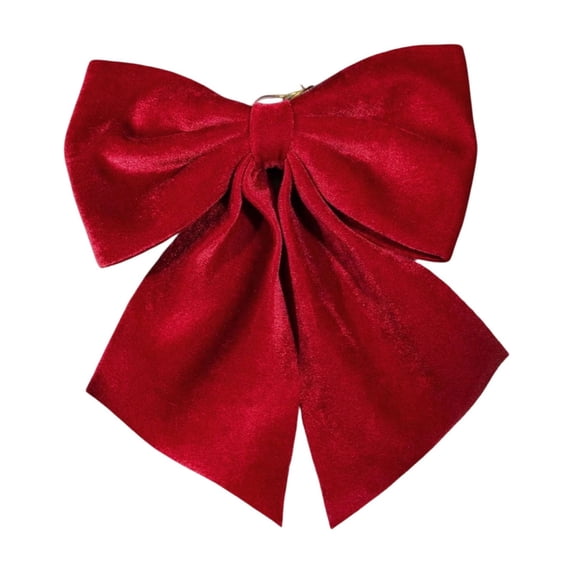 WWG Christmas Velvet Bow Ornament, Hanging Bow Decoration with Loop, Three Dimensional Structured Shape, Wrinkle Resistant, Reusable, for Christmas Tree, Wreath, Garland, Entryway, Window, Fireplace