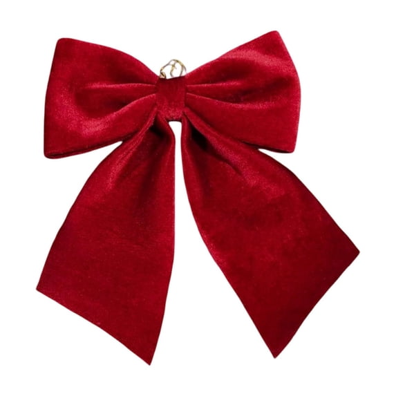 WWG Christmas Velvet Bow Ornament, Hanging Bow Decoration with Loop, Three Dimensional Structured Shape, Wrinkle Resistant, Reusable, for Christmas Tree, Wreath, Garland, Entryway, Window, Fireplace