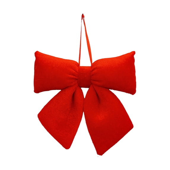 WWG Fabric Hanging Bow Decoration, Dimensional Christmas Tree Bow Ornament, Holiday Ribbon Bow with Hanging Loop, Reusable Wreath Garland Accessory, for Christmas Tree Entryway Window Fireplace