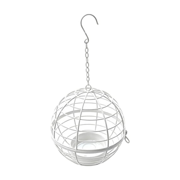 WWG Hanging Candle Holder, Spherical Iron Candlestick Holder with Hook and Chain, Openwork Metal Frame for Tealights, Hinged Side Door, Indoor Outdoor Decor, for Halloween Fall Home Patio