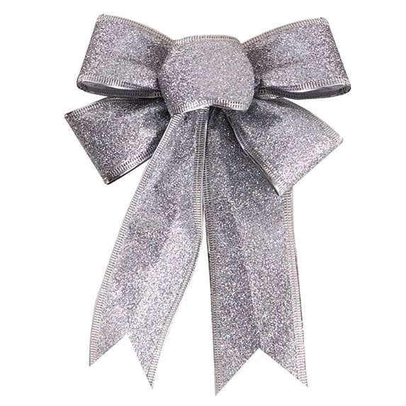 WWG Large Fabric Christmas Bow, Festive Hanging Bowknot Ornament, 18 x 16 cm, Thickened Satin Material, Reusable Holiday Decor, for Christmas Tree Wreath Garland Party Home Decor, Includes 1 Bow