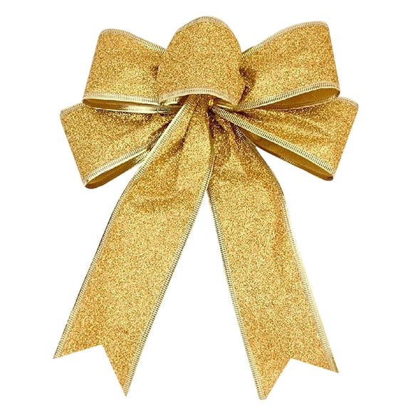 WWG Large Fabric Christmas Bow, Festive Hanging Bowknot Ornament, 18 x 16 cm, Thickened Satin Material, Reusable Holiday Decor, for Christmas Tree Wreath Garland Party Home Decor, Includes 1 Bow