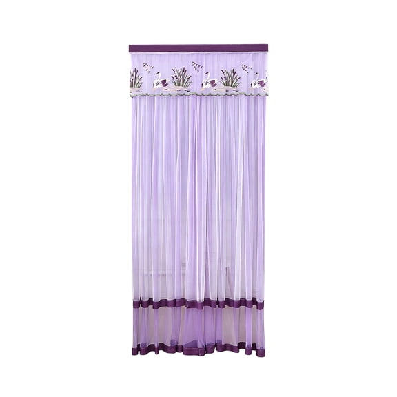 WWG Polyester Door Curtain, 79 x 40 Inch Lace Curtain Panel, Double Layer Weave, No Drill Attachment, Machine Washable, for Doorway, Room Divider, Bedroom, Kitchen, Living Room