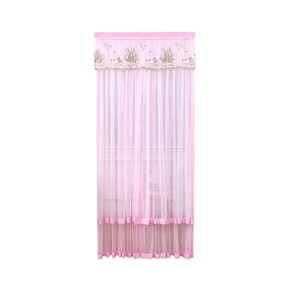 WWG Polyester Door Curtain, 79 x 40 Inch Lace Curtain Panel, Double Layer Weave, No Drill Attachment, Machine Washable, for Doorway, Room Divider, Bedroom, Kitchen, Living Room