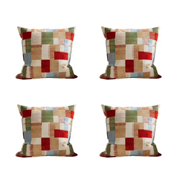 WWG Puzzle Block Pillow Cover, Decorative Throw Pillow Covers 18x18, Breathable Fade Resistant Fabric, Hidden Zipper Closure, Machine Washable, for Living Room Bedroom