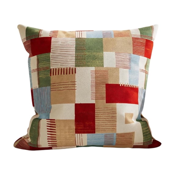 WWG Puzzle Block Pillow Cover, Decorative Throw Pillow Covers 18x18, Breathable Fade Resistant Fabric, Hidden Zipper Closure, Machine Washable, for Living Room Bedroom