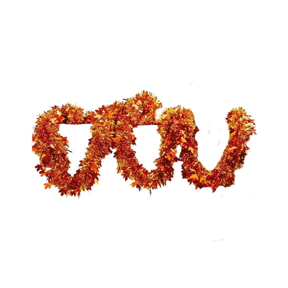 WWG Shiny Plastic Garland, Multicolor Thanksgiving Fall Leaf Garland, 78.74 Inch Long, Thick Voluminous, for Hanging on Walls Doors Mantels, Includes 1 Streamer