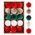 thumbnail image 1 of WWG Velvet Christmas Ball Ornaments, 6cm Festive Holiday Decor, 15PCS Set with Hanging Loops, for Christmas Tree Wreath Table Settings, Party Decorations, 1 of 8
