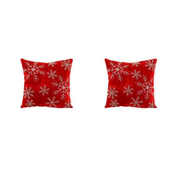 WWG Velvet Christmas Pillow Cover 18x18, Decorative Throw Pillow Case with Rhinestone Beaded Pattern, Hidden Zipper, Washable, for Sofa Couch Bed Living Room Couch