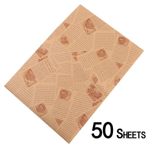 WWG Wax Paper Sheets for Food Wrapping, 50 Count 8.4x9.8 Inch Waterproof Oil Proof Paper Liners for Hamburgers Sandwiches Cookies Hot Dogs Bread, Easy Clean Up for Kitchen and Party