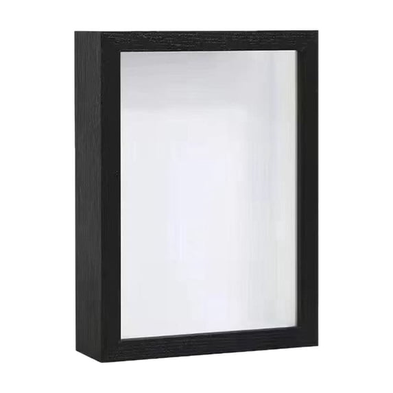 WWG Wooden Display Frame with Glass Front - Black 5.91x3.94x1.97 Inch - Deep Shadow Box for Wall Art Home Decor