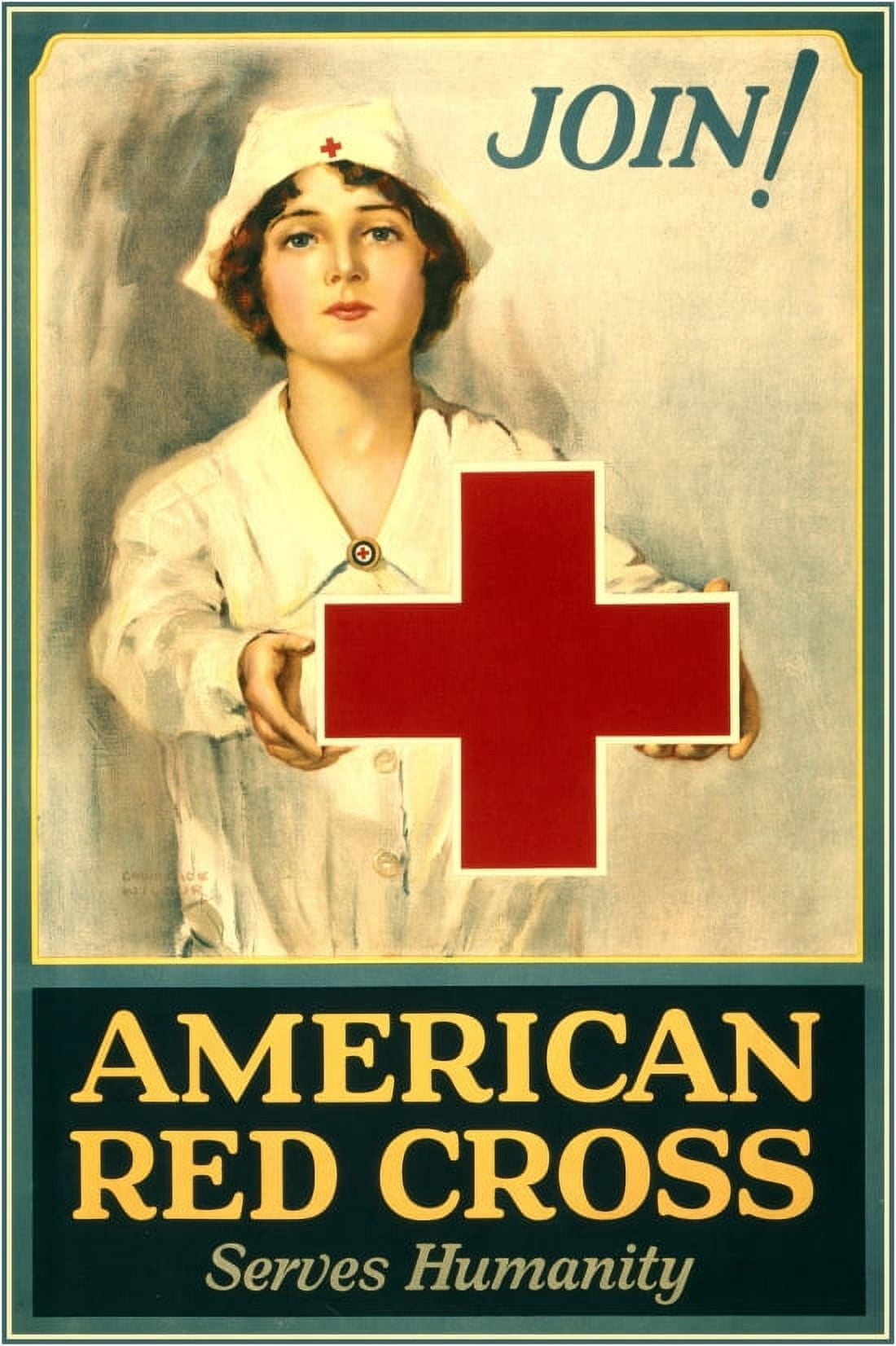 WWI American Red Cross Serves Humanity Join Lawrence Wilbur Canvas Art - (18 x 24)