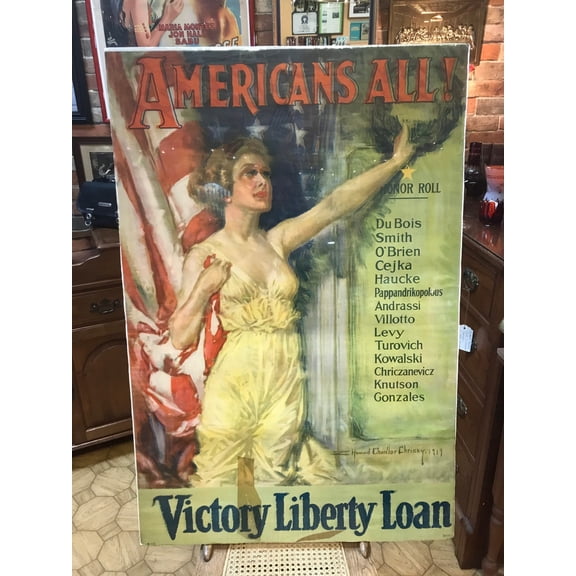 WWI Americans All Victory Liberty Loan Howard Chandler Christy Art Unframed Paper Poster 8x10in