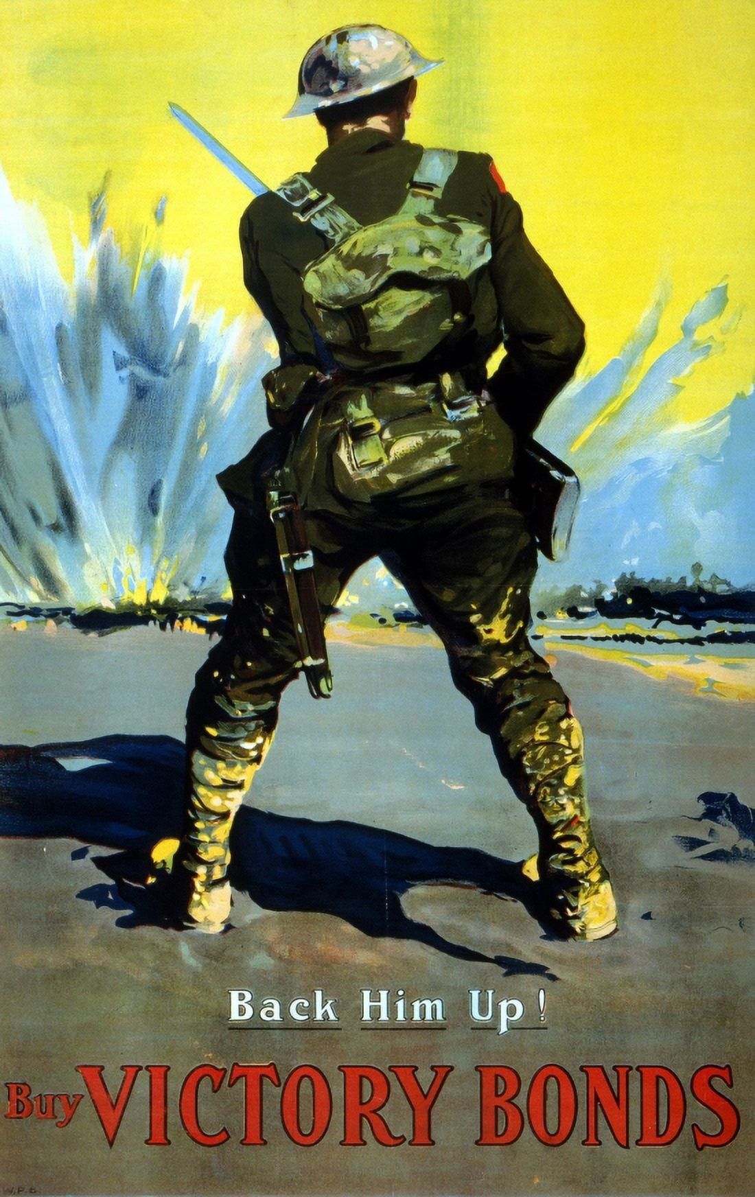 WWI Back Him Up Buy Victory Bonds Canvas Art -  (24 x 36)