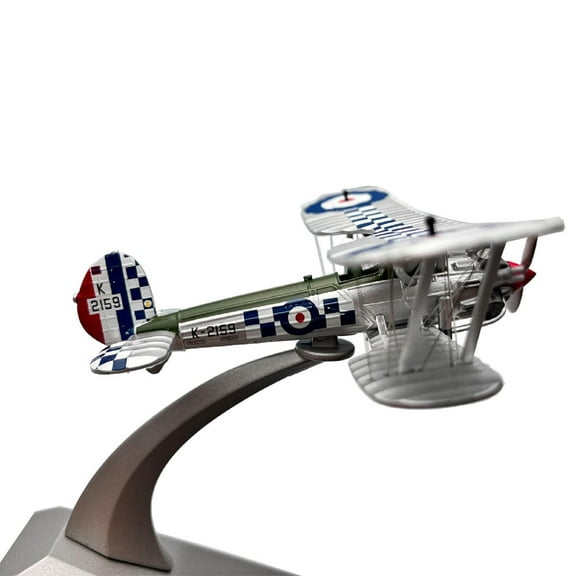 WWI British Royal Air Force Bristol Bulldog Biplane Propeller Fighter Attack Plane Model 1/72 Scale