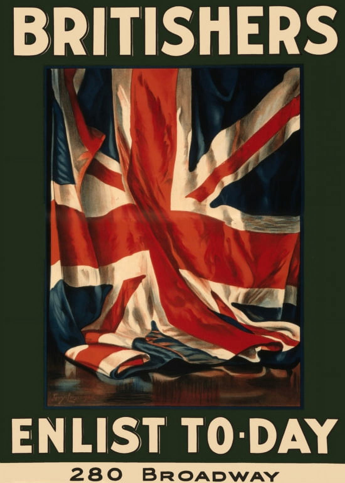 WWI Britishers Enlist To Day 280 Broadway Guy Lipscombe The Hegeman Canvas Art - (18 x 24)