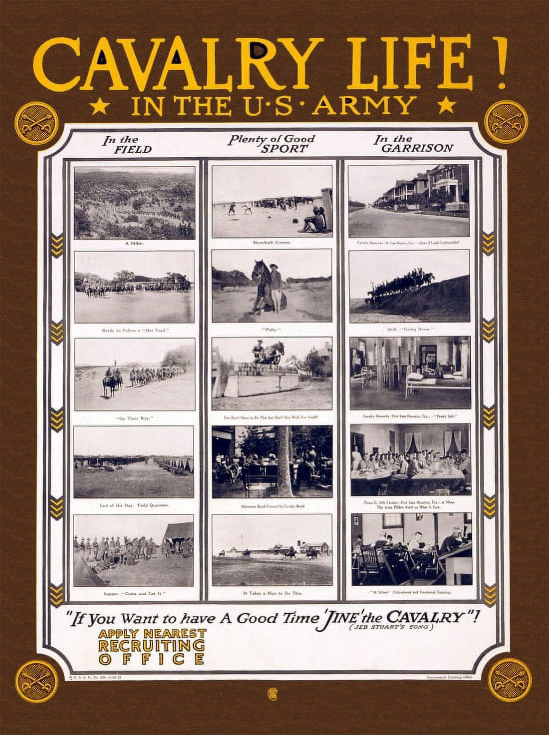 WWI Cavalry Life In The US Army If You Want To Have A Good Time jine Canvas Art - (24 x 36)