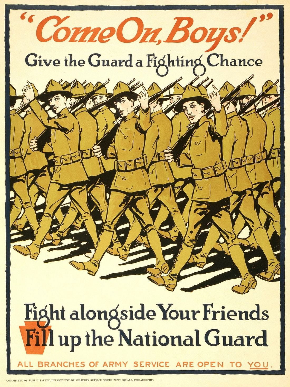 WWI Come On Boys Give The Guard A Fighting Chance Fight Alongside You Canvas Art - (24 x 36)