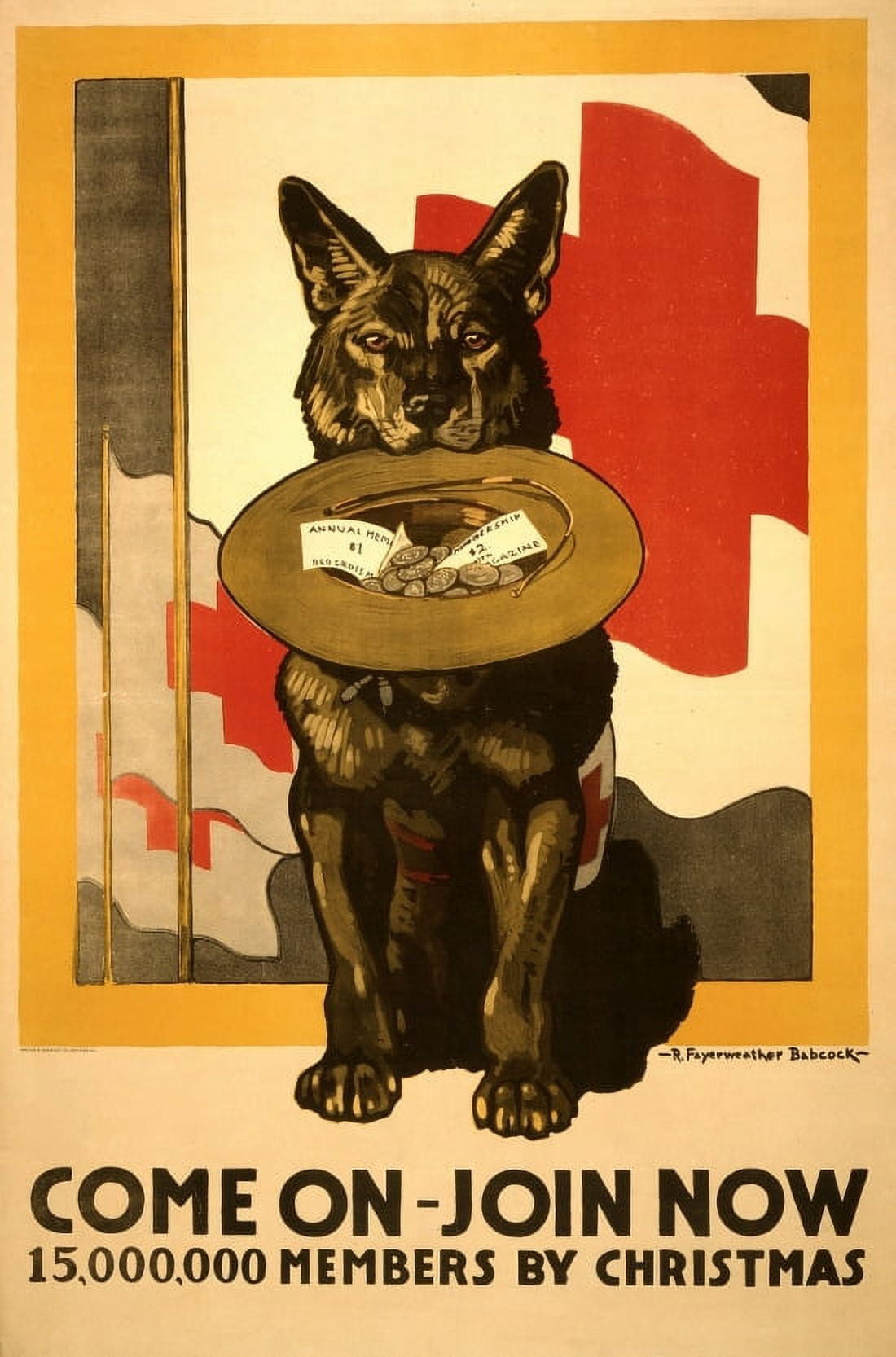 WWI Come On Join Now 15000000 Members By Christmas   R Fayerweather Canvas Art -  (24 x 36)