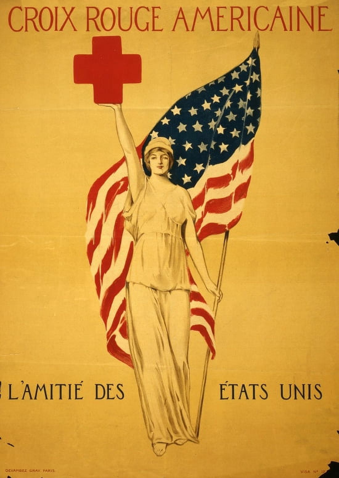 WWI Croix Rouge Americaine LAmiti Canvas Art - (18 x 24)