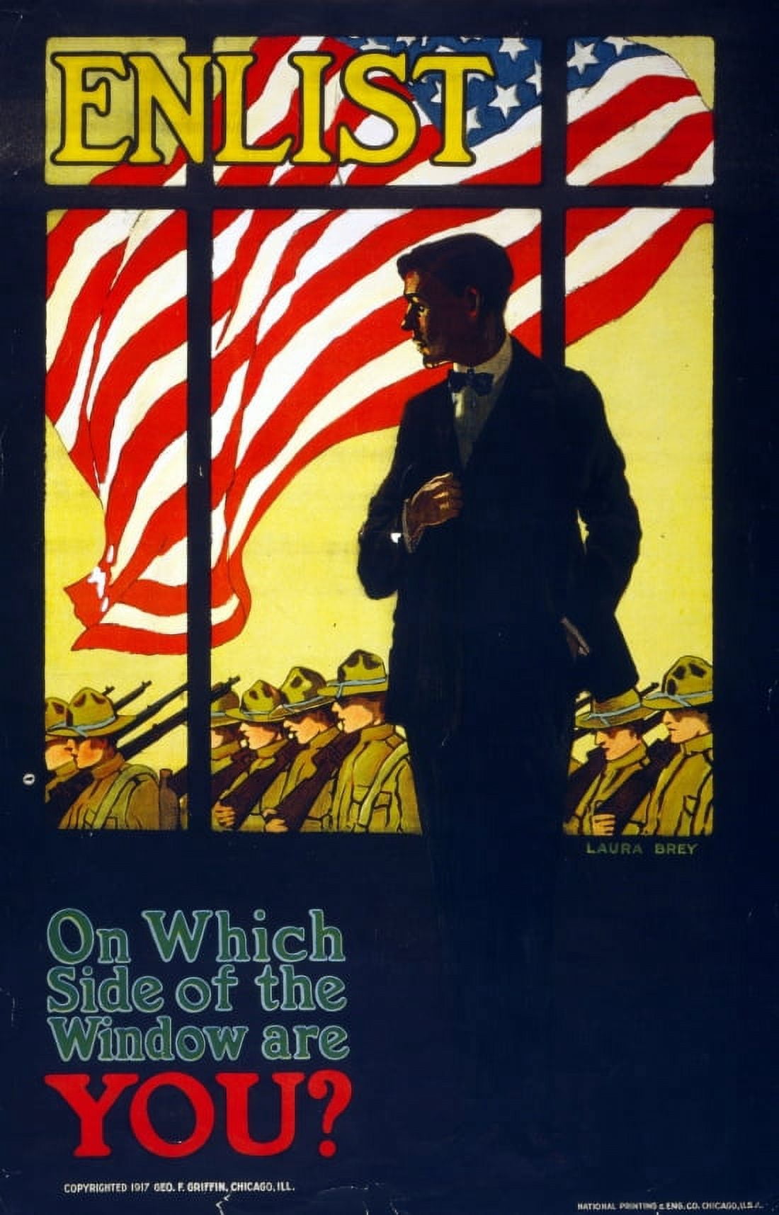 WWI Enlist On Which Side Of The Window Are You Laura Brey Canvas Art - (24 x 36)