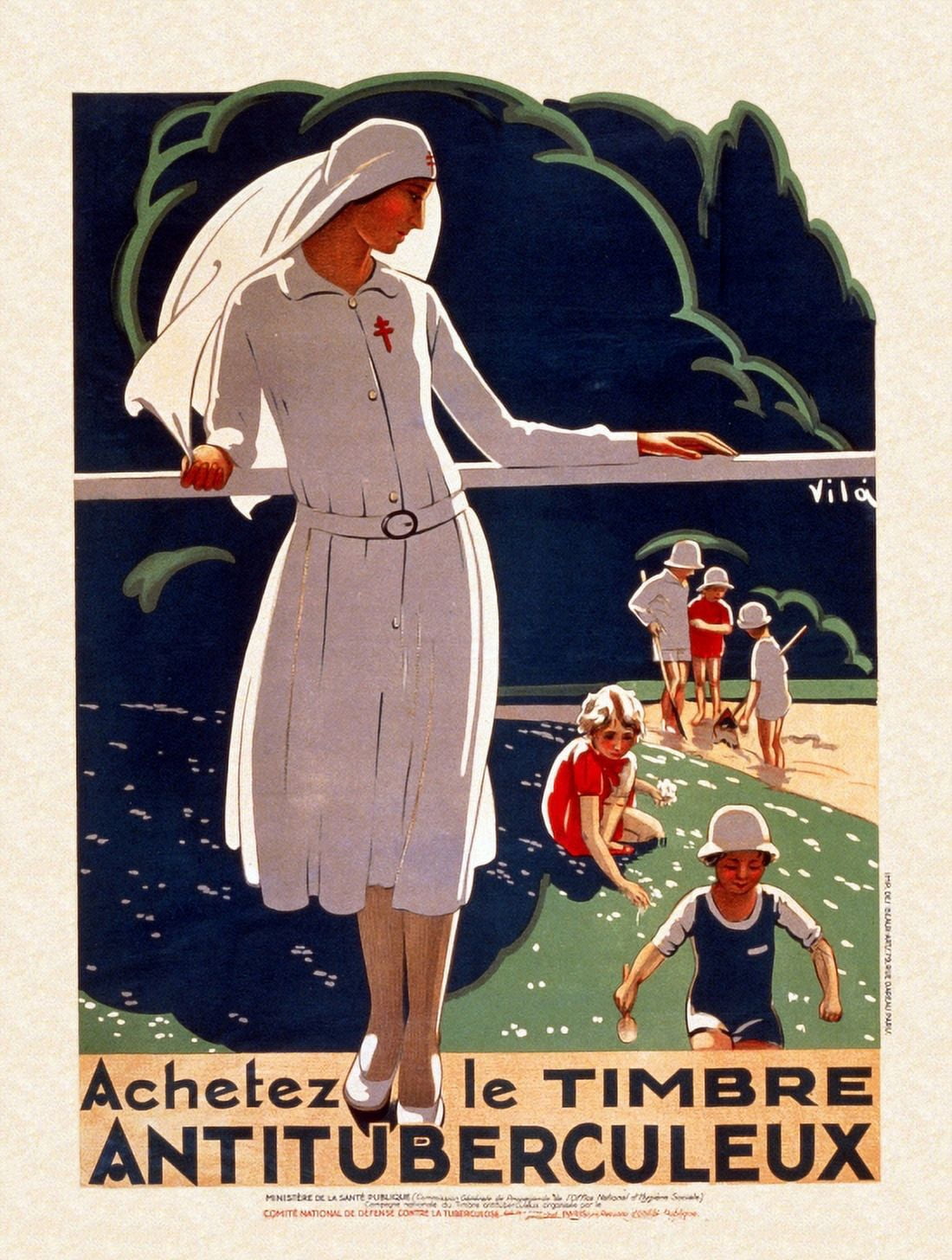 WWI France Buy The Tuberculosis Stamp Canvas Art - (24 x 36)