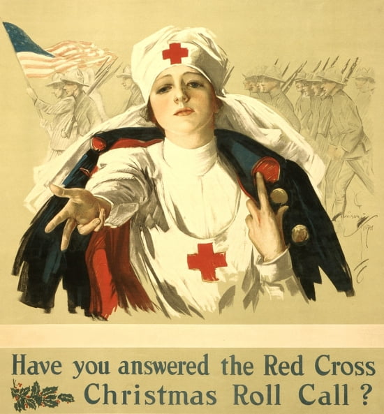 WWI Have You Answered The Red Cross Christmas Roll Call Harrison Fishe Canvas Art - (18 x 24)