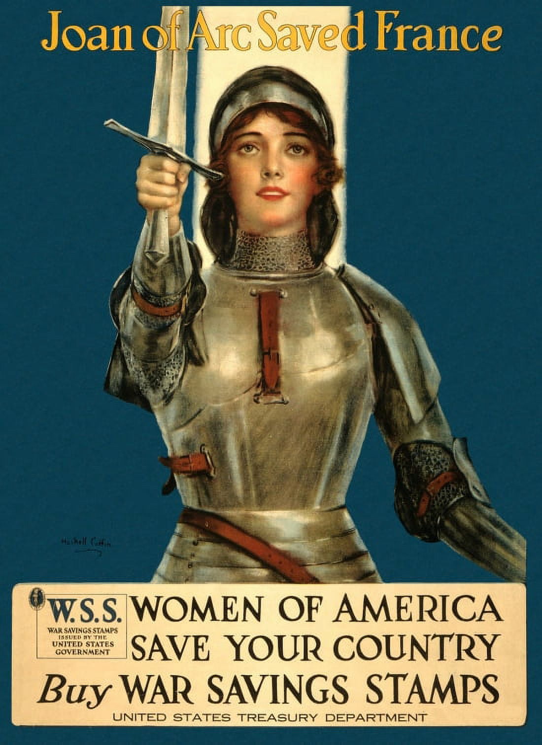 WWI Joan Of Arc Saved France Women Of America Save Your Country Buy War Canvas Art - (18 x 24)