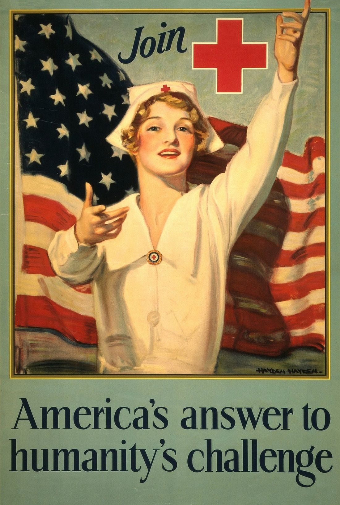 WWI Join [Red Cross Symbol] Americas Answer To Humanitys Challenge Ha Canvas Art - (18 x 24)