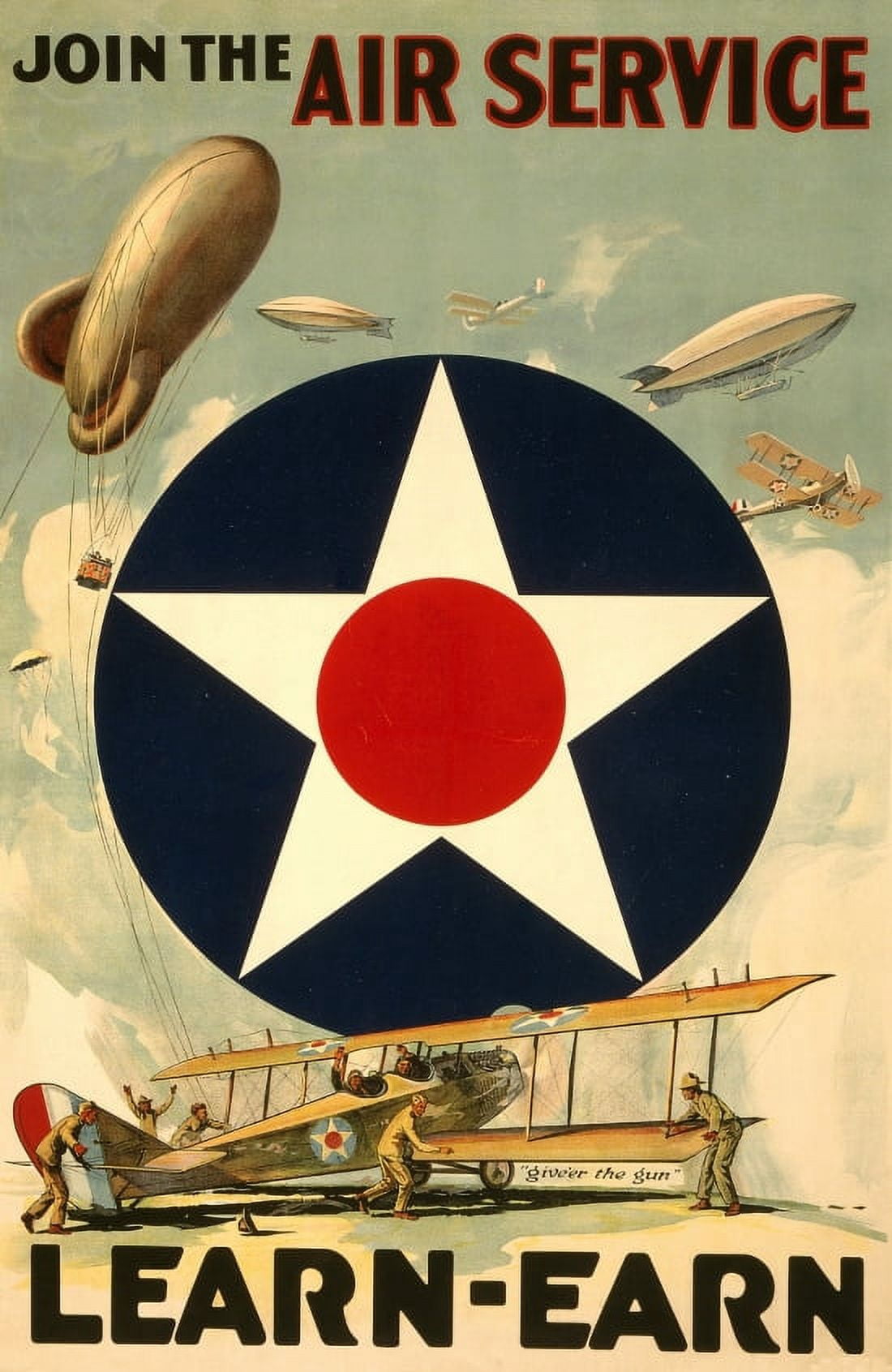 WWI Join The Air Service Learn Earn WZ Forbes Boston Canvas Art - (24 x 36)