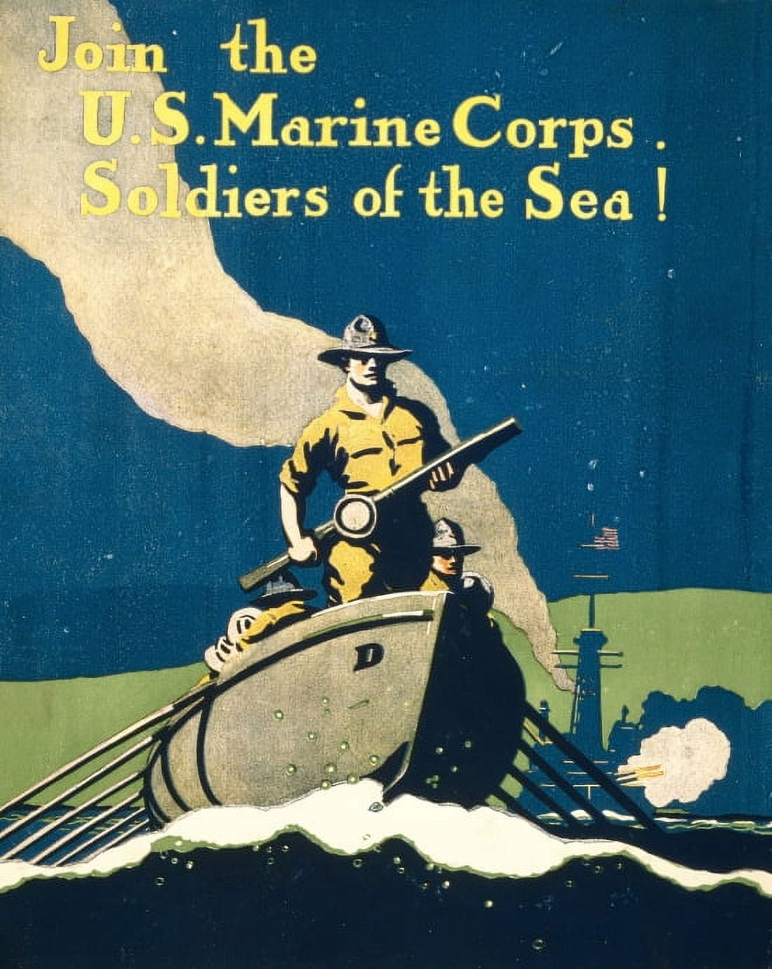 WWI Join The US Marine Corps Soldiers Of The Sea Canvas Art - (18 x 24)