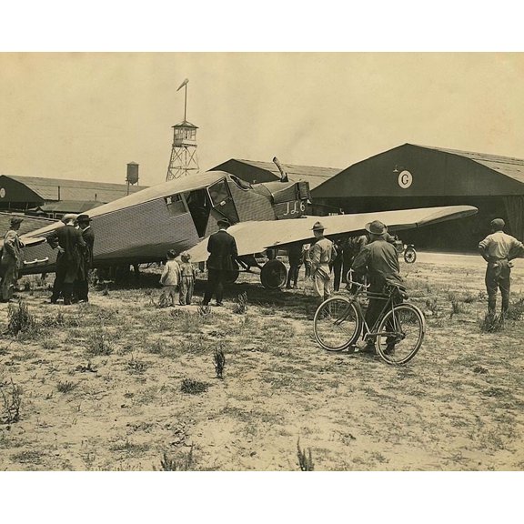 WWI Junkers-Larsen JL-6 Plane on U.S. Army Base - 20x30 Inch Glossy Laminated Aviation Poster - Stunning Detail and Bold Colors