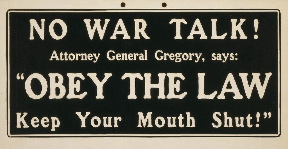 WWI No War Talk Attorney General Gregory Says Obey The Law Keep Your Canvas Art -  (24 x 36)