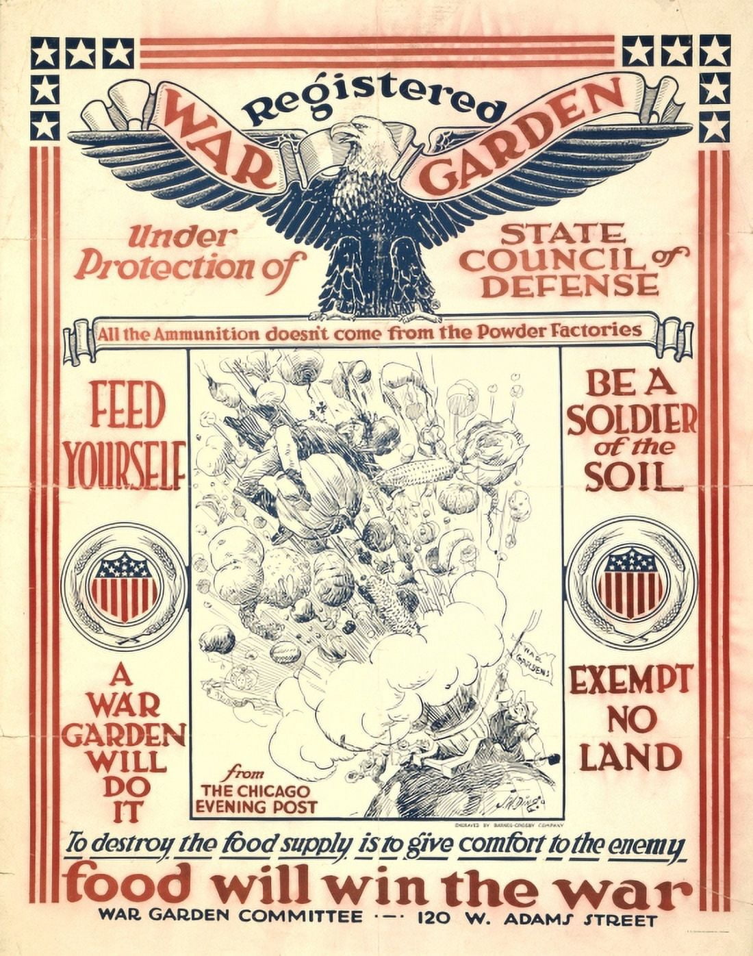 WWI Registered War Garden Under Protection Of State Council Of Defense Canvas Art - (24 x 36)