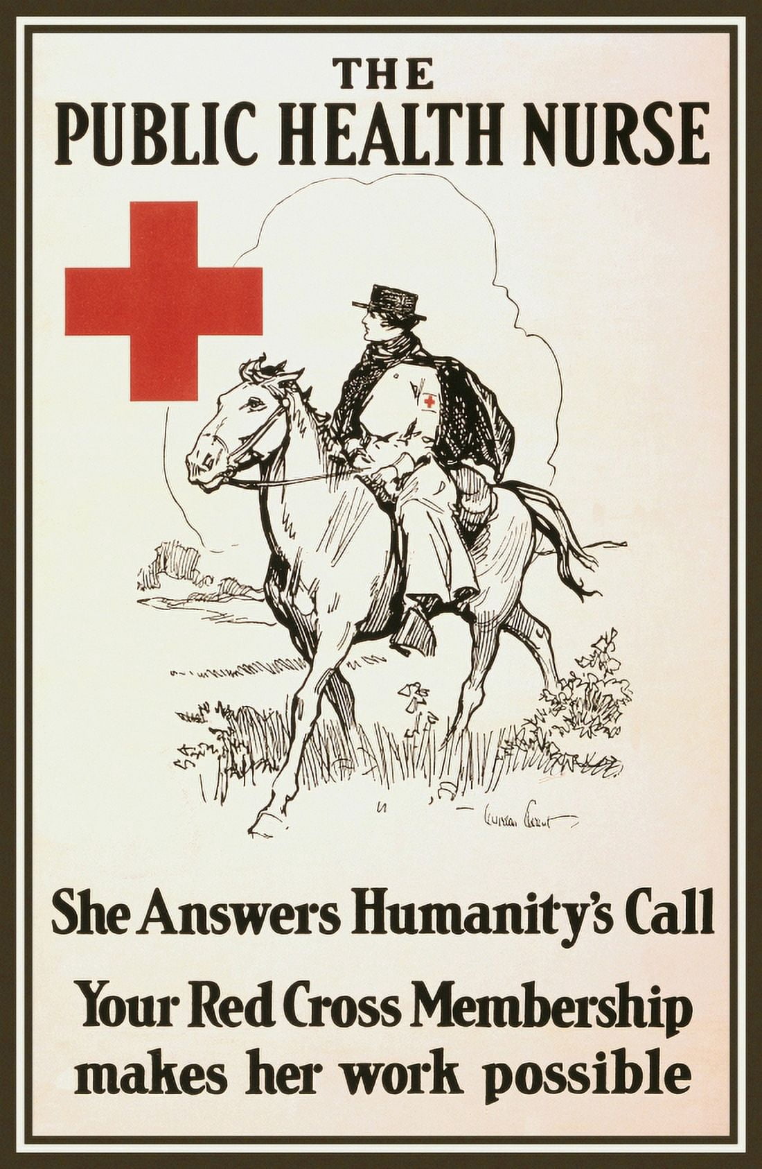 WWI The Public Health Nurse She Answers Humanitys Call Your Red Cross Canvas Art - (18 x 24)