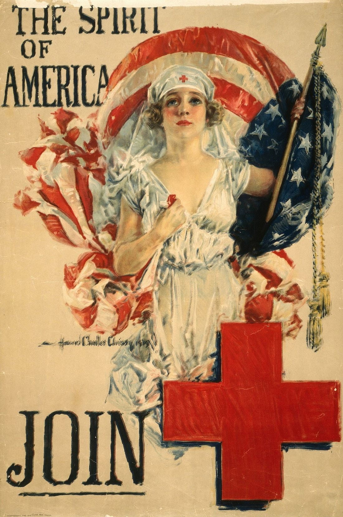 WWI The Spirit Of America Join  Howard Chandler Christy 1919  Forbes Canvas Art -  (18 x 24)