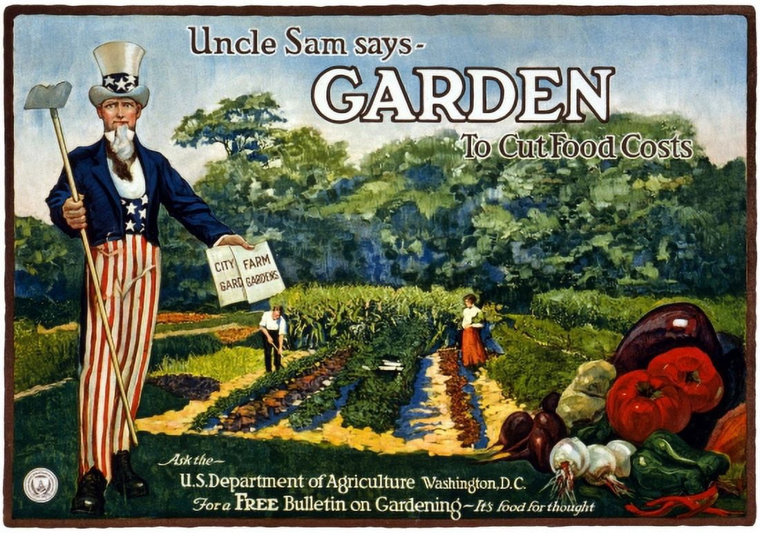 WWI Uncle Sam Says Garden To Cut Food Costs Ask The US Department Of Ag Canvas Art - (24 x 36)
