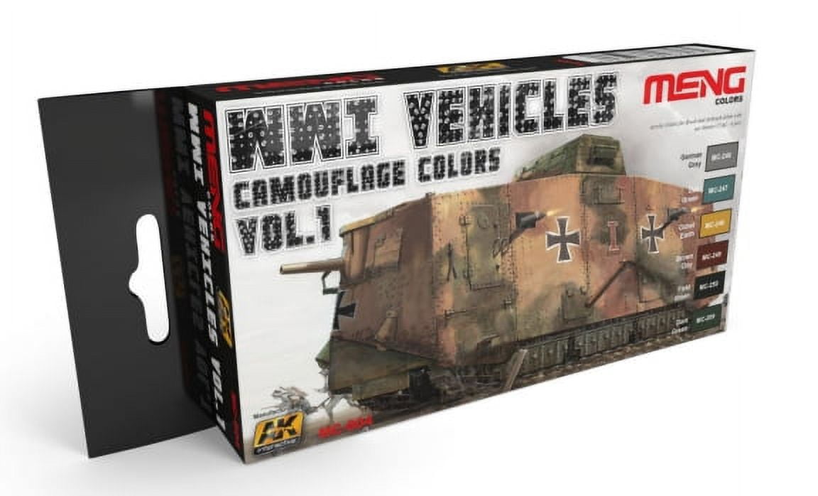 WWI Vehicles Camouflage Colors Vol.1 Acrylic Paint Set (6 Colors) 17ml Bottles