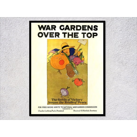 WWI War Garden Seeds Of Victory Poster, Unframed Paper Poster 8x10in