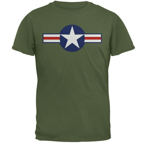 WWII Army Air Force Insignia Mens T Shirt Military Green X-LG