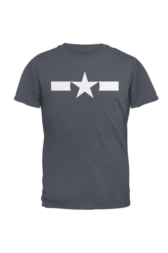 WWII Army Air Force Navy Insignia Mens T Shirt Charcoal LG
