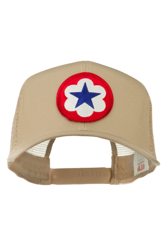 WWII Army Service Forces Patched Mesh Back Cap - Khaki OSFM
