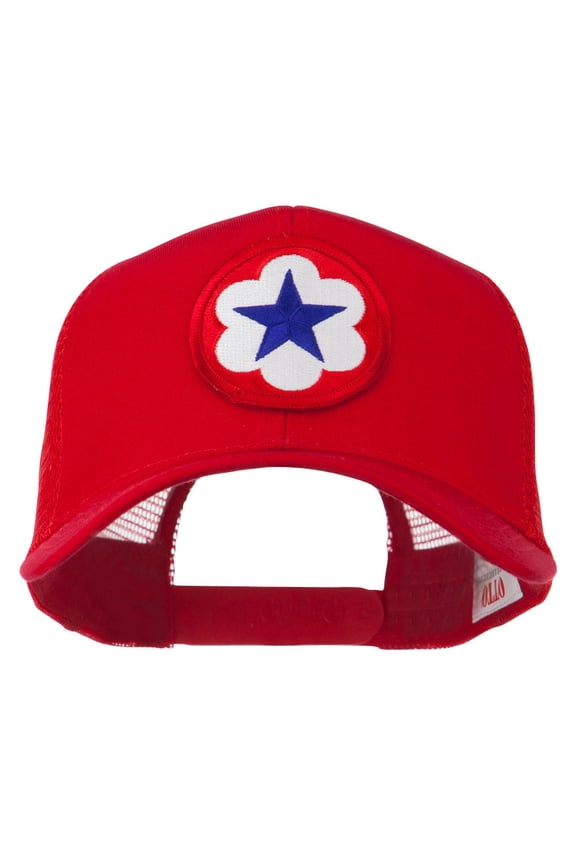 WWII Army Service Forces Patched Mesh Back Cap - Red OSFM